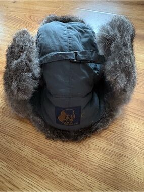 Mad Bomber Rabbit Fur Trapper Hat in Dark Gray M